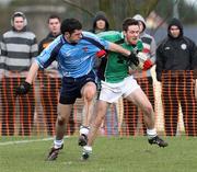 27 February 2008; Michael Ward, QUB, in action against Brendan McKenna, UUJ. Ulster Bank Sigerson Cup Senior Football Quarter-Final, QUB v UUJ. The Dub Queen's University, Belfast, Co. Antrim. Picture credit; Oliver McVeigh / SPORTSFILE