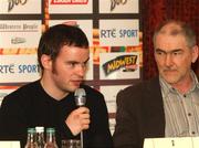 28 February 2008; Boxer Damien Taggart alongside his trainer, and Tyrone manager, Mickey Harte at a press conference to announce the next Hunky Dory's fight night. Breaffy House Hotel, Castlebar, Mayo. Picture credit; Michael Donnelly / SPORTSFILE