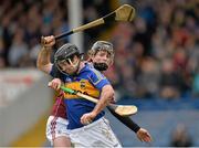 22 February 2015; Conor O'Brien, Tipperary, in action against Brian Molloy, Galway. Allianz Hurling League, Division 1A, Round 2, Tipperary v Galway. Semple Stadium, Thurles, Co. Tipperary. Picture credit: Piaras Ó Mídheach / SPORTSFILE