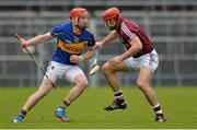 22 February 2015; Denis Maher, Tipperary, in action against Iarla Tannian, Galway. Allianz Hurling League, Division 1A, Round 2, Tipperary v Galway. Semple Stadium, Thurles, Co. Tipperary. Picture credit: Piaras Ó Mídheach / SPORTSFILE