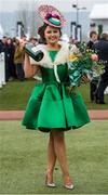 11 March 2015; Jennifer Wrynne, from Mohill, Co. Leitrim, who was announced as the Best Dressed Lady at the Cheltenham Racing Festival 2015. Prestbury Park, Cheltenham, England. Picture credit: Matt Browne / SPORTSFILE