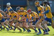 8 March 2015; The Clare team warm up before the game. Allianz Hurling League, Division 1A, Round 3, Clare v Tipperary. Cusack Park, Ennis, Co. Clare. Picture credit: Diarmuid Greene / SPORTSFILE