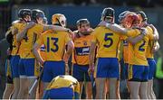 8 March 2015; Clare's Colin Ryan speaks to his team-mates as the huddle together before the game. Allianz Hurling League, Division 1A, Round 3, Clare v Tipperary. Cusack Park, Ennis, Co. Clare. Picture credit: Diarmuid Greene / SPORTSFILE