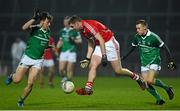 11 March 2015; Andrew Murphy, Cork, in action against Cian Sheehan, left, and Jason Mullins, Limerick. EirGrid Munster U21 Football Championship Quarter-Final, Limerick v Cork. Gaelic Grounds, Limerick. Picture credit: Diarmuid Greene / SPORTSFILE