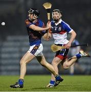 11 March 2015; Jack Browne, UL, in action against Pauric Mahoney, WIT. Independent.ie Fitzgibbon Cup Final, Replay, University of Limerick v Waterford Institute of Technology, Pairc Ui Rinn, Cork. Picture credit: David Maher / SPORTSFILE