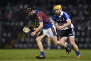 11 March 2015; Jack Browne, UL, in action against Liam McGrath, WIT. Independent.ie Fitzgibbon Cup Final, Replay, University of Limerick v Waterford Institute of Technology, Pairc Ui Rinn, Cork. Picture credit: David Maher / SPORTSFILE