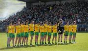 8 March 2015; The Donegal team standing for the national anthem. Allianz Football League, Division 1, Round 4, Donegal v Monaghan, O’Donnell Park, Letterkenny, Co. Donegal. Picture credit: Oliver McVeigh / SPORTSFILE
