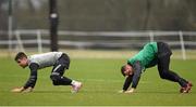 12 March 2015; Ireland's Conor Murray, left, and Tommy Bowe during squad training. Carton House, Maynooth, Co. Kildare. Picture credit: Brendan Moran / SPORTSFILE