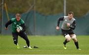 12 March 2015; Ireland's Jamie Heaslip, right, and Luke Fitzgerald during squad training. Carton House, Maynooth, Co. Kildare. Picture credit: Brendan Moran / SPORTSFILE