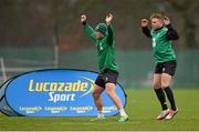 12 March 2015; Ireland's Ian Keatley, left, and Ian Madigan during squad training. Carton House, Maynooth, Co. Kildare. Picture credit: Brendan Moran / SPORTSFILE