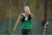 12 March 2015; Ireland's Jared Payne catches a ball during squad training. Carton House, Maynooth, Co. Kildare. Picture credit: Brendan Moran / SPORTSFILE