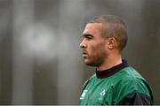 12 March 2015; Ireland's Simon Zebo during squad training. Carton House, Maynooth, Co. Kildare. Picture credit: Brendan Moran / SPORTSFILE
