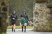 12 March 2015; Ireland head coach Joe Schmidt arrives for squad training with Mike Ross. Carton House, Maynooth, Co. Kildare. Picture credit: Brendan Moran / SPORTSFILE