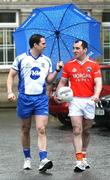 25 February 2008; Monaghan's Paul Finlay and Armagh's Martin O'Rourke pictured at the GAA Unrivalled photocall ahead of the Allianz National Football League game between Monaghan and Armagh on Sunday. The Western Arms Hotel, The Diamond, Monaghan. Picture credit: Oliver McVeigh / SPORTSFILE