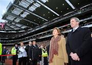 23 February 2008; President Mary McAleese with IRFU president Der Healy before being introduced to the two teams. RBS Six Nations Rugby Championship, Ireland v Scotland, Croke Park, Dublin. Picture credit; Brendan Moran / SPORTSFILE