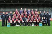 28 February 2008; The Bohemians squad, front row from left, Stephen O'Donnell, John Paul Kelly, Chris Turner, Kevin Hunt, Pat Fenlon, manager, Conor Powell, Mark Rossiter, Neale Fenn, Harpel Singh, and Colin O'Connor, kitman, middle row from left, Professor Stephen Eustace, Keith Browne, physio, Tony McCarthy Physio, Owen Heary, Glen Crowe, Darren Mansaram, Killian Brennan, Jason Byrne, Glen Cronin, Thomas Heary, Dave Henderson, head scout, Liam O'Brien, asst manager, and Dermot O'Neill, goalkeeping coach, back row from left, Ken Oman, Chris Konopka, Jason McGuinness, Brian Murphy, Liam Burns, and Michael McGinley. Dalymount Park, Dublin. Picture credit; Brian Lawless / SPORTSFILE
