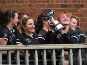 29 February 2008; Loreto Beaufort captain Aisling Campion and team-mates with the cup. Leinster Hockey Senior Cup Final, Alexandra College v Loreto Beaufort, Grange Road, Rathfarnham, Co.Dublin. Picture credit: Brian Lawless / SPORTSFILE