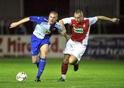 29 February 2008; Edward Nolan, Blackburn Rovers, in action against Mark Quigley, St Patrick's Athletic. Pre-season Friendly, St Patrick's Athletic v Blackburn Rovers, Richmond Park, Dublin. Picture credit: David Maher / SPORTSFILE