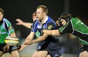 29 February 2008; Chris Whitaker, Leinster, is tackled by Johnny O'Connor, Connacht. Magners League, Connacht v Leinster, Sportsground, Galway. Picture credit: Brendan Moran / SPORTSFILE