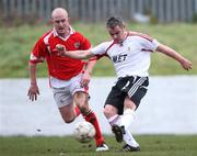 1 March 2008; Gary Mc Cutcheon, Portadown, in action against Ryan Catney, Cliftonville. JJB Sports Irish Cup Quarter-Final, Cliftonville v Portadown, Solitude, Belfast, Co. Antrim. Picture credit: Peter Morrison / SPORTSFILE