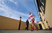 2 March 2008; Derry players Paddy Bradley and Mark Lynch make their way out of the dressing room before the game. Allianz National Football League, Division 1, Round 3, Kerry v Derry, Fitzgerald Stadium, Killarney, Co. Kerry. Picture credit: Brendan Moran / SPORTSFILE