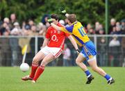 2 March 2008; Michael Cussen, Cork, in action against Gary Cox, Roscommon. Allianz National Football League, Division 2, Round 3, Roscommon v Cork, Kiltoom, Roscommon. Picture credit: David Maher / SPORTSFILE