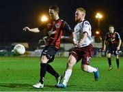 13 March 2015; Patrick Kavanagh, Bohemians, in action against Ryan Connolly, Galway United. SSE Airtricity League Premier Division, Bohemians v Galway United, Dalymount Park, Dublin. Picture credit: David Maher / SPORTSFILE