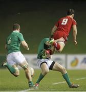 13 March 2015; Tom Williams, Wales, is tackled by Stephen Firzgerald, Ireland. U20's Six Nations Rugby Championship, Wales v Ireland, Parc Eirias, Colwyn Bay, Wales. Picture credit: Magi Haroun / SPORTSFILE