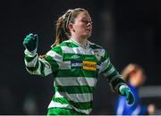 14 March 2015; Emma Hansberry, Castlebar Celtic, after scoring her side's second goal against Peamount United. Continental Tyres Women's National League, Castlebar Celtic v Peamount United, Celtic Park, Castlebar, Co. Mayo. Picture credit: Pat Murphy / SPORTSFILE