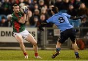 14 March 2015; Keith Higgins, Mayo, in action against Denis Bastick, Dublin. Allianz Football League Division 1 Round 5, Mayo v Dublin. Elverys MacHale Park, Castlebar, Co. Mayo. Picture credit: Piaras Ó Mídheach / SPORTSFILE