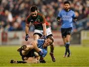 14 March 2015; Tomas Brady, Dublin, in action against Kevin McLoughlin, Mayo. Allianz Football League Division 1 Round 5, Mayo v Dublin. Elverys MacHale Park, Castlebar, Co. Mayo. Picture credit: Piaras Ó Mídheach / SPORTSFILE