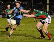 14 March 2015; Tomas Brady, Dublin, in action against Barry Moran, Mayo. Allianz Football League Division 1 Round 5, Mayo v Dublin. Elverys MacHale Park, Castlebar, Co. Mayo. Picture credit: Piaras Ó Mídheach / SPORTSFILE