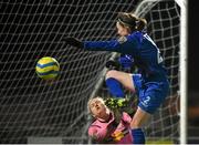 14 March 2015; Clare Kinsella, Peamount United, in action against Sarah Finnerty, Castlebar Celtic. Continental Tyres Women's National League, Castlebar Celtic v Peamount United, Celtic Park, Castlebar, Co. Mayo. Picture credit: Pat Murphy / SPORTSFILE
