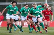 15 March 2015; Ireland's Niamh Briggs breaks through the Wales defense. Women's Six Nations Rugby Championship, Wales v Ireland,St Helen's, Swansea, Wales. Picture credit: Steve Pope / SPORTSFILE