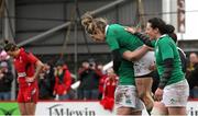 15 March 2015; Ireland's Alison Miller celebrates after scoring a try late in the game. Women's Six Nations Rugby Championship, Wales v Ireland,St Helen's, Swansea, Wales. Picture credit: Steve Pope / SPORTSFILE