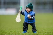 15 March 2015; Eighteen month old Seaghan Óg Collins from Mullingar, son of Westmeath hurling goalkeeper Peter Collins, on the pitch at half time. Allianz Football League, Division 2, Round 5, Westmeath v Down, Cusack Park, Mullingar, Co. Westmeath. Picture credit: Matt Browne / SPORTSFILE