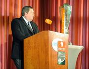 29 February 2008; eircom League of Ireland Chairman Eamon Naughton speaking at the launch of the 2008 eircom League of Ireland season. Irish Management Institute, Sandyford, Dublin. Picture credit: Stephen McCarthy / SPORTSFILE