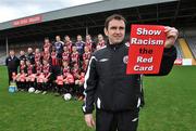 28 February 2008; Bohemians manager Pat Fenlon and the squad show their support for 'Show Racism the Red Card'. Dalymount Park, Dublin. Picture credit; Brian Lawless / SPORTSFILE