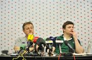 7 March 2008; Ireland head coach Eddie O'Sullivan, left, and captain Brian O'Driscoll during a press conference ahead of the RBS Six Nations game against Wales on Saturday. Croke Park, Dublin. Picture credit: Brendan Moran / SPORTSFILE