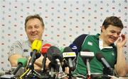 7 March 2008; Ireland head coach Eddie O'Sullivan, left, and captain Brian O'Driscoll during a press conference ahead of the RBS Six Nations game against Wales on Saturday. Croke Park, Dublin. Picture credit: Brendan Moran / SPORTSFILE