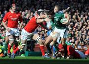 8 March 2008; David Wallace, Ireland, in action against Ryan Jones, Wales. RBS Six Nations Rugby Championship, Ireland v Wales, Croke Park, Dublin. Picture credit: Pat Murphy / SPORTSFILE *** Local Caption ***