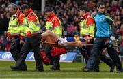 15 March 2015; Tipperary's Paul Curran is stretchered off during the first half. Allianz Hurling League, Division 1A, Round 4, Tipperary v Kilkenny, Semple Stadium, Thurles, Co. Tipperary. Picture credit: Ray McManus / SPORTSFILE