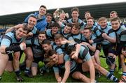 15 March 2015; The Navan team celebrate with the cup after the game. Youths U17 Premier League Final, Carlow v Navan, Donnybrook Stadium, Donnybrook, Dublin. Photo by Sportsfile