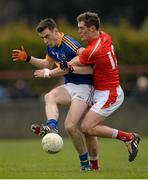 15 March 2015; Alan Campbell, Tipperary, in action against Declan Byrne, Louth. Allianz Football League, Division 3, Round 5, Louth v Tipperary, Gaelic Grounds, Drogheda, Co. Louth. Picture credit: Brendan Moran / SPORTSFILE