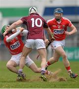 15 March 2015; Daniel Kearney, Cork, in action against  Andrew Smith, Galway. Allianz Hurling League Division 1A Round 4, Galway v Cork. Pearse Stadium, Galway. Picture credit: Ray Ryan / SPORTSFILE