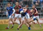 15 March 2015; Tomas Corr, Cavan, in action against Sean Denvir, Galway. Allianz Football League Division 2 Round 5, Galway v Cavan, Pearse Stadium, Galway. Picture credit: Ray Ryan / SPORTSFILE
