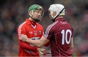 15 March 2015; Alan Cadogan, Cork, remonstrates with Andrew Smith, Galway. Allianz Hurling League Division 1A Round 4, Galway v Cork. Pearse Stadium, Galway. Picture credit: Piaras Ó Mídheach / SPORTSFILE