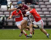 15 March 2015; Johnny Coen, Galway, in action against Conor Lehane, left, and Paudie O'Sullivan, Cork. Allianz Hurling League Division 1A Round 4, Galway v Cork. Pearse Stadium, Galway. Picture credit: Piaras Ó Mídheach / SPORTSFILE