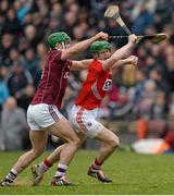 15 March 2015; Seamus Harnedy, Cork, in action against Greg Lally, Galway. Allianz Hurling League Division 1A Round 4, Galway v Cork. Pearse Stadium, Galway. Picture credit: Piaras Ó Mídheach / SPORTSFILE