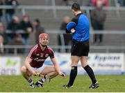 15 March 2015; Joe Canning, Galway, shares a joke with referee Fergal Horgan before the start of the second half. Allianz Hurling League Division 1A Round 4, Galway v Cork. Pearse Stadium, Galway. Picture credit: Piaras Ó Mídheach / SPORTSFILE